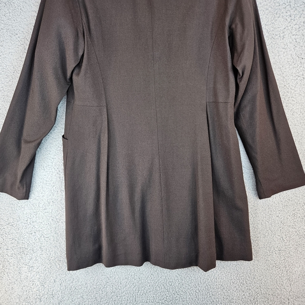 Eileen Fisher Womens Brown Wool Blend Coat Sz M Dress Coat Suit Coat Pockets - Picture 8 of 11